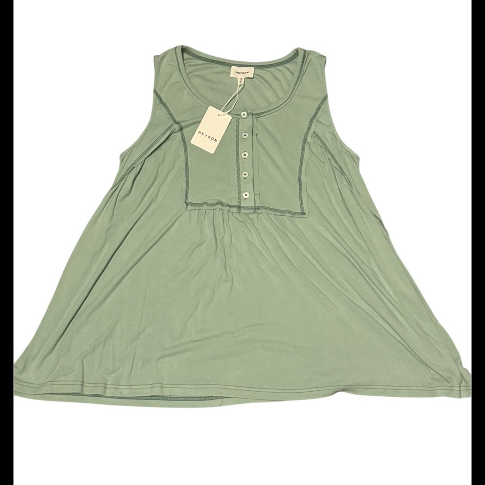 Mint Green Button-Front Tank Top
